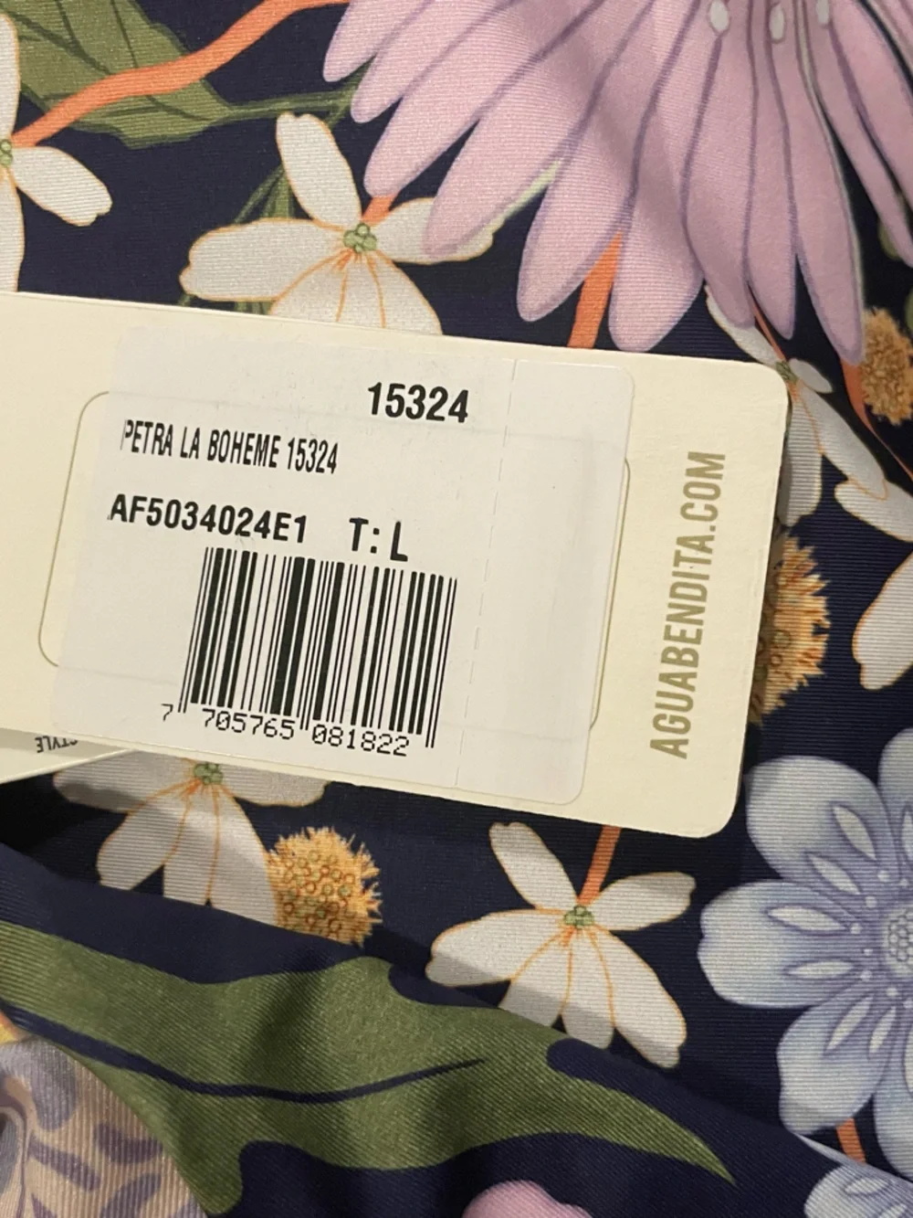 AGUA BENDITA Petra La Boheme Open Back Floral One-Piece Swimsuit NWT Size Large